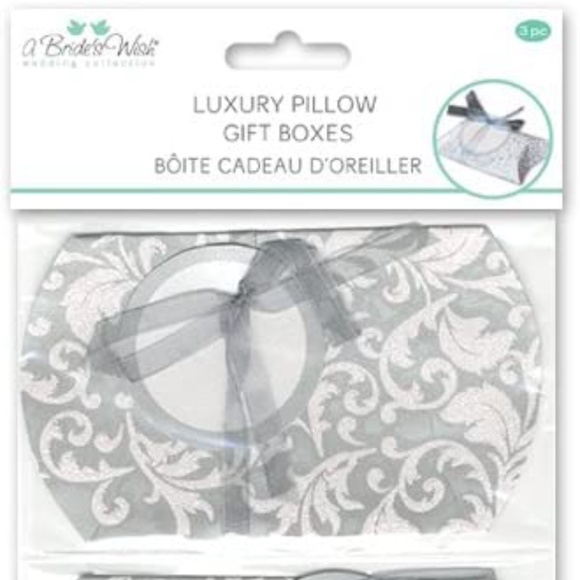 3 pcs Floral Swirl Glitter Pillow Boxes Gift Box (3x5" In.) - Picture 2 of 3